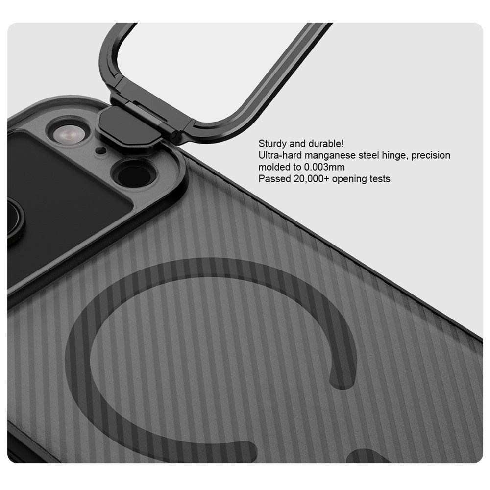 Калъф NILLKIN CamShield Prop Magnetic за iPhone 18 Pro Max / 17 Pro Max Удароустойчив TPU + PC с MagSafe, Прозрачно Капаче-Стойка за Камерата и Скрийн Протектор