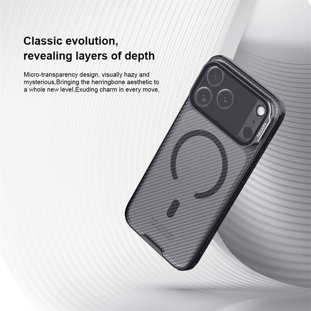 Калъф NILLKIN CamShield Prop Magnetic за iPhone 18 Pro Max / 17 Pro Max Удароустойчив TPU + PC с MagSafe, Прозрачно Капаче-Стойка за Камерата и Скрийн Протектор