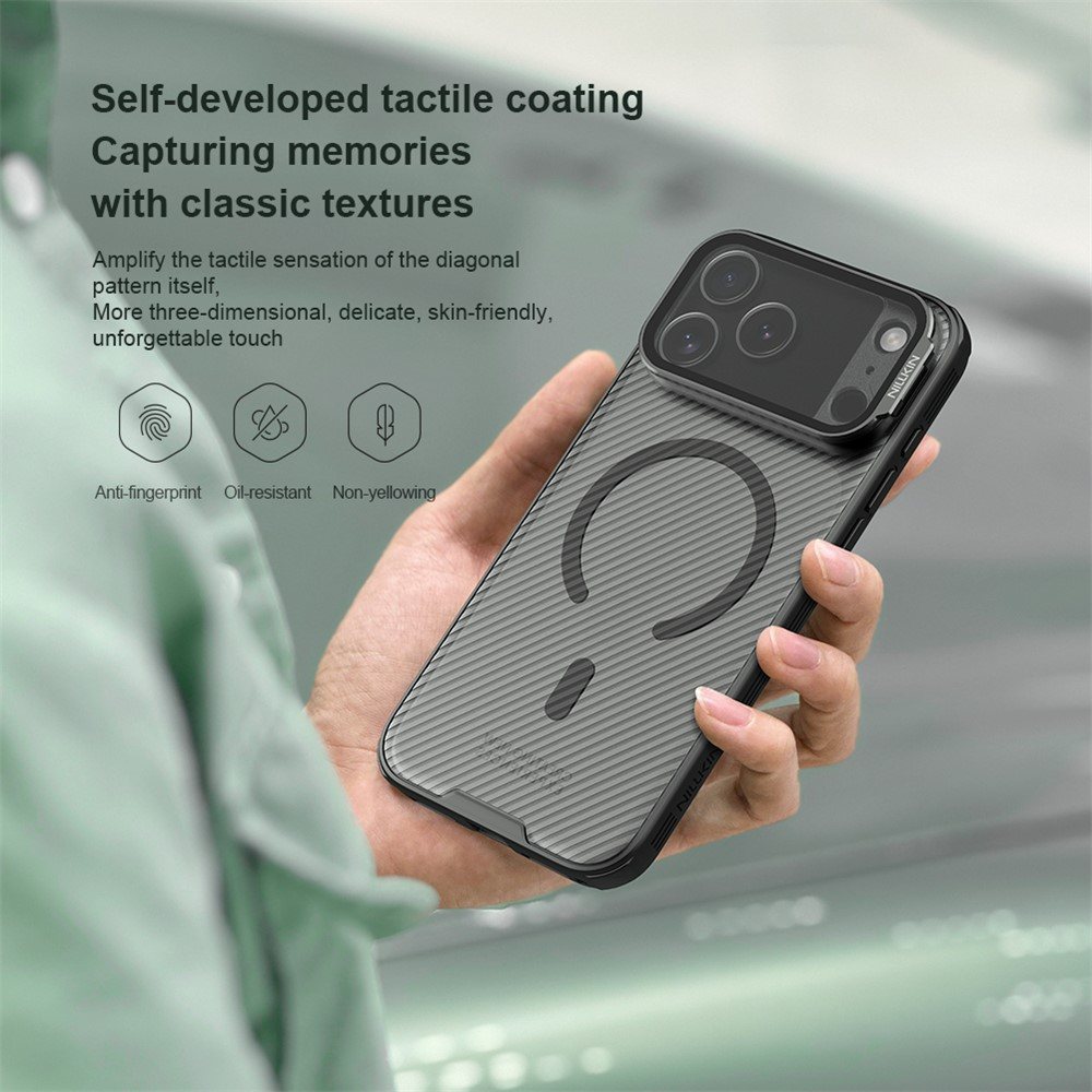 Калъф NILLKIN CamShield Prop Magnetic за iPhone 18 Pro Max / 17 Pro Max Удароустойчив TPU + PC с MagSafe, Прозрачно Капаче-Стойка за Камерата и Скрийн Протектор