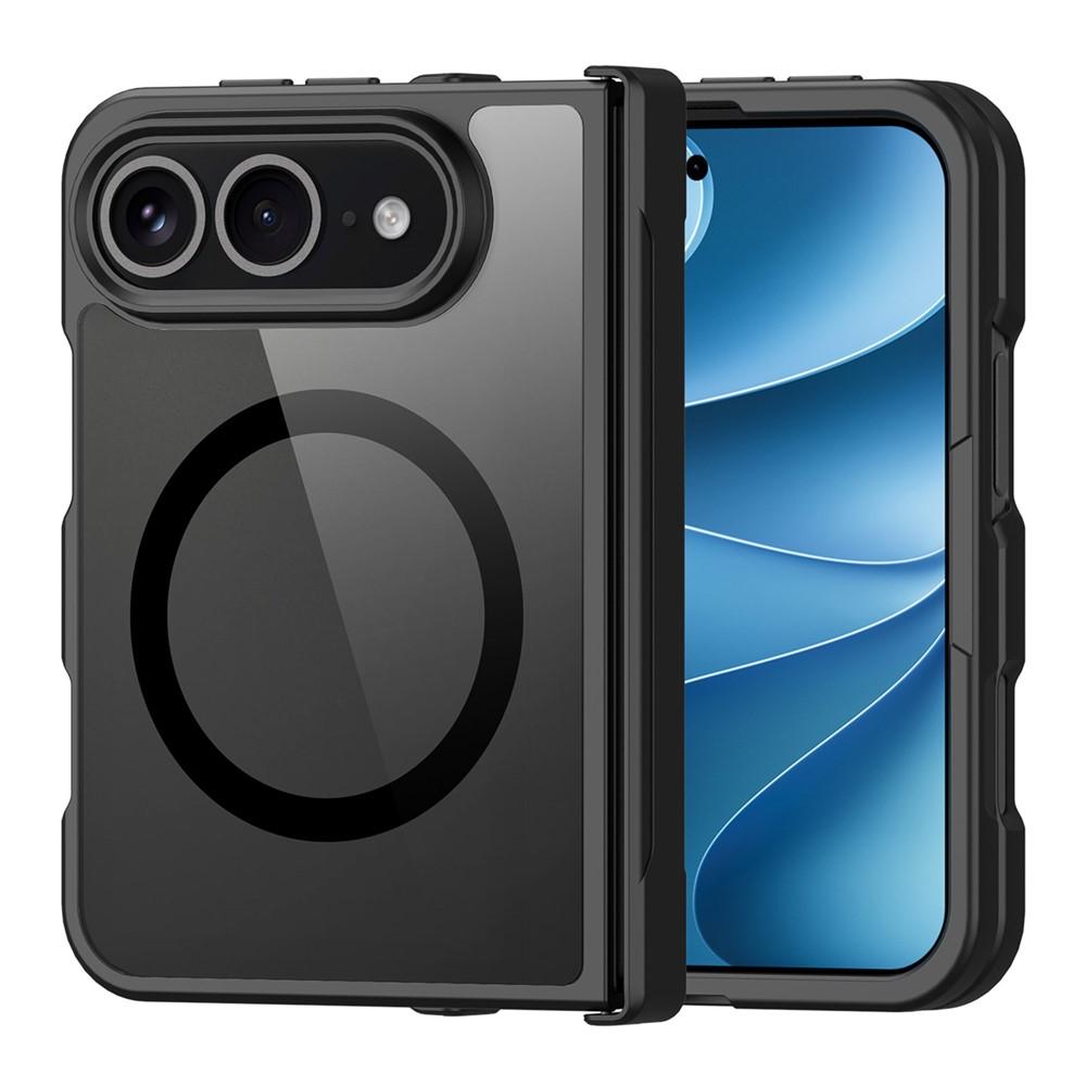 Калъф DUX DUCIS Aimo за iPhone Duo Магнитен Удароустойчив PC + TPU със Защита на Пантата, Прозрачен Гръб и Скрийн Протектор – Черен