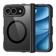 Калъф DUX DUCIS Aimo за iPhone Duo Магнитен Удароустойчив PC + TPU със Защита на Пантата, Прозрачен Гръб и Скрийн Протектор – Черен