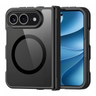 Калъф DUX DUCIS Aimo за iPhone Duo Магнитен Удароустойчив PC + TPU със Защита на Пантата, Прозрачен Гръб и Скрийн Протектор – Черен