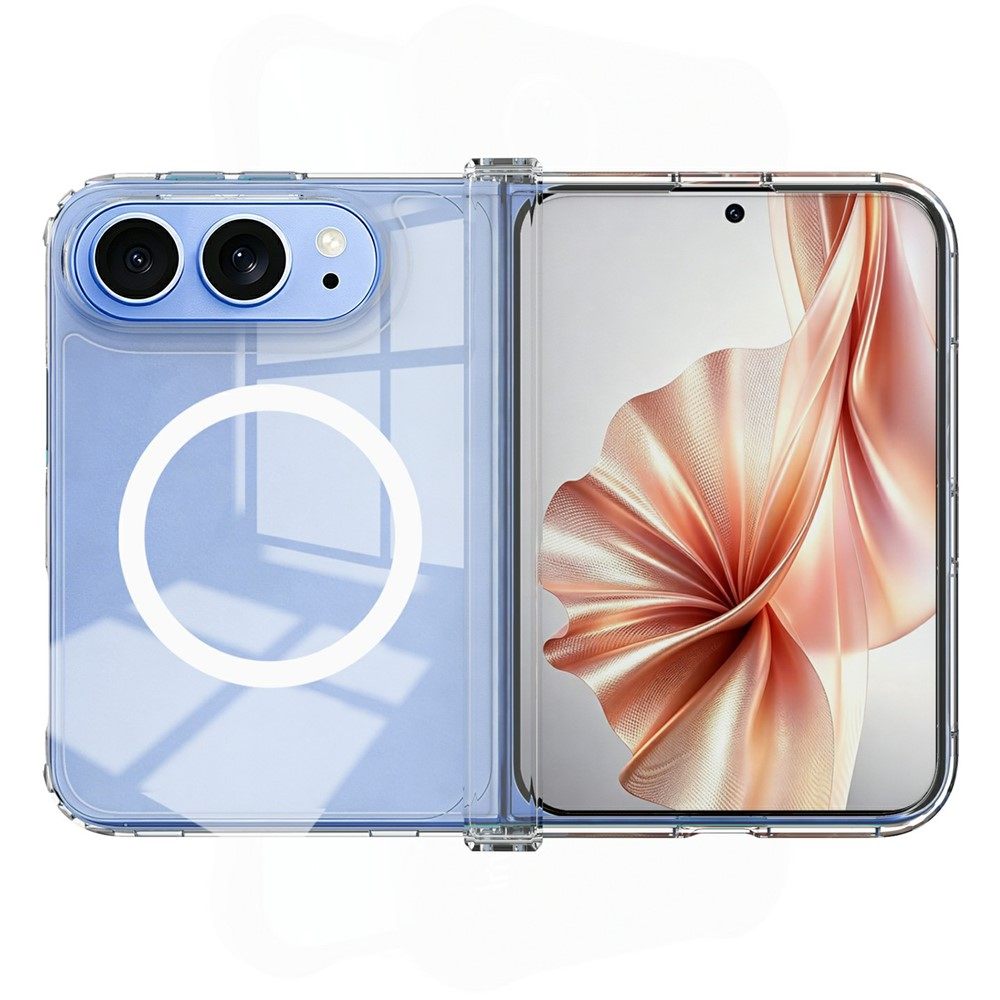 Калъф MAK за iPhone Duo Магнитен Удароустойчив TPU + PC с Airbag Защита, Защита на Пантата и Скрийн Протектор – Прозрачен