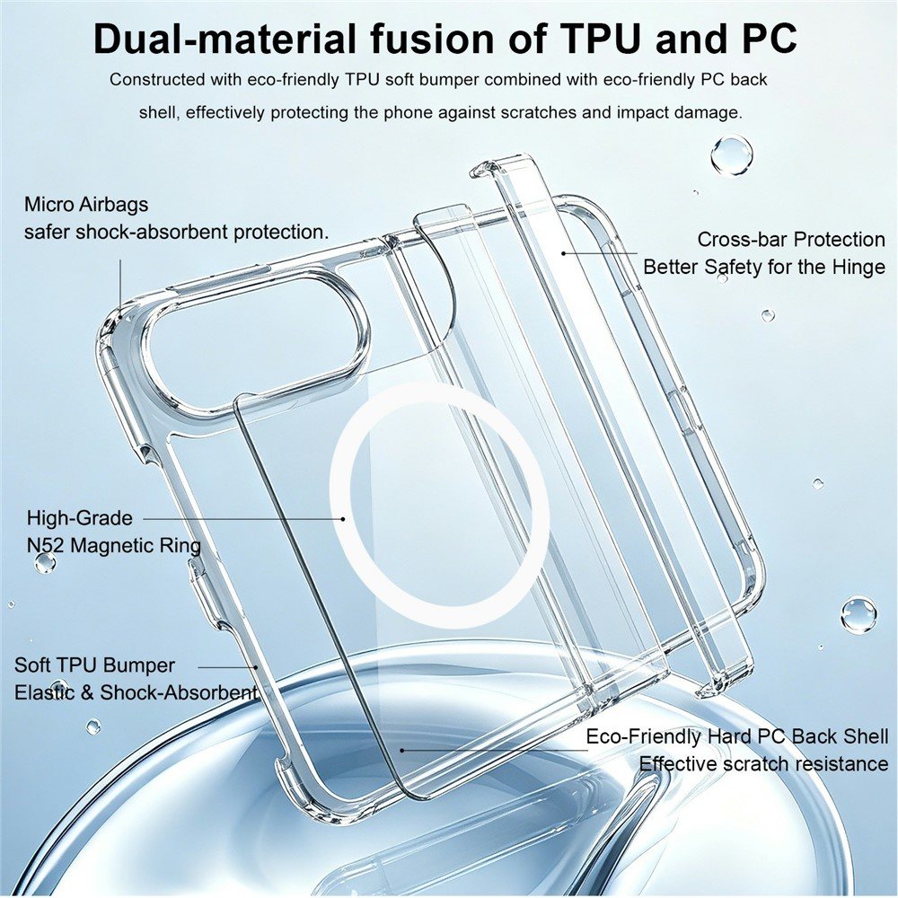 Калъф MAK за iPhone Duo Магнитен Удароустойчив TPU + PC с Airbag Защита, Защита на Пантата и Скрийн Протектор – Прозрачен