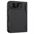 Калъф NILLKIN Super Frosted Shield Fold за iPhone Duo Магнитен Матов PC с Алуминиева Рамка за Камерата и Скрийн Протектор – Черен
