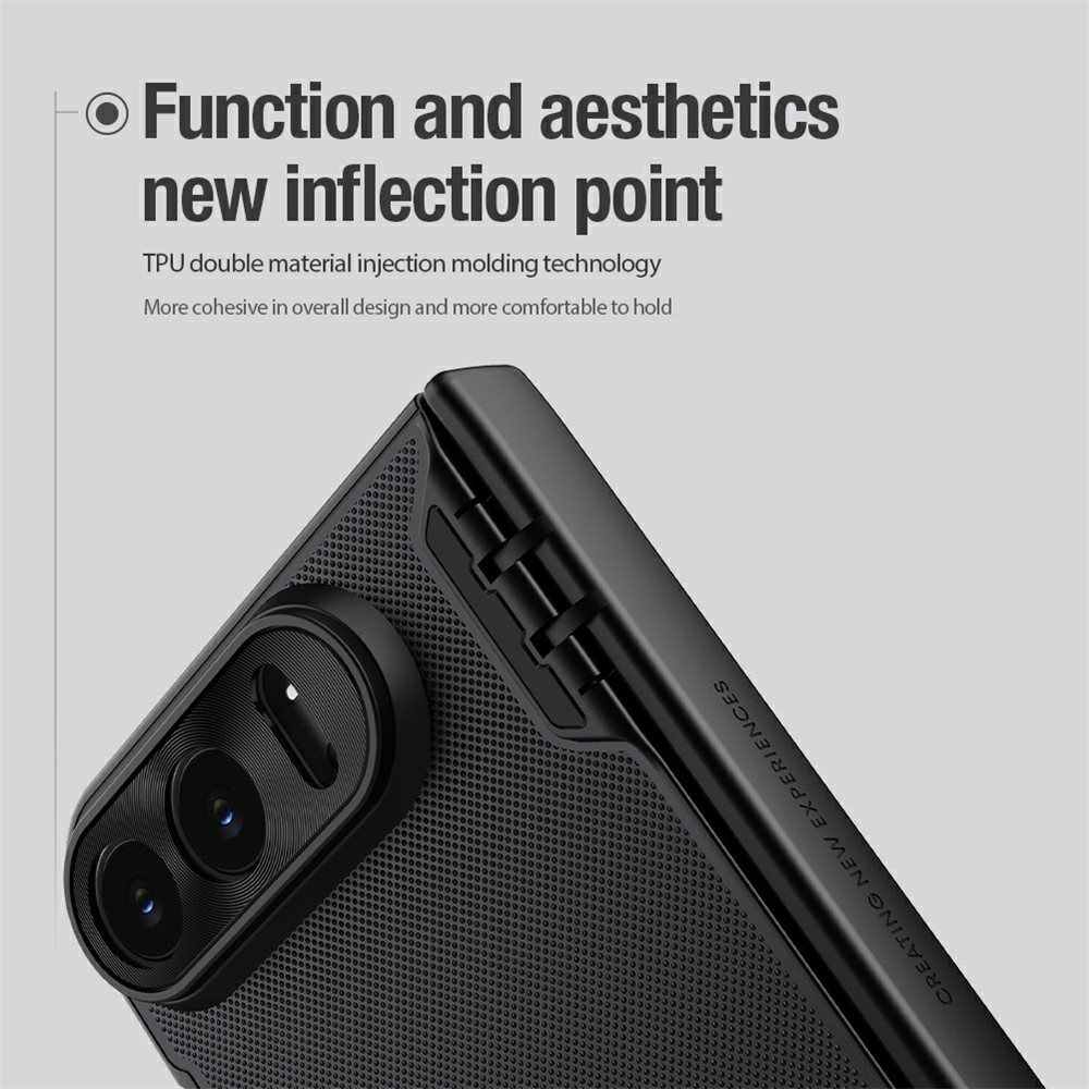 Калъф NILLKIN Super Frosted Shield Fold за iPhone Duo Магнитен Матов PC с Алуминиева Рамка за Камерата и Скрийн Протектор – Черен