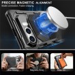 Калъф за iPhone Duo Магнитен Удароустойчив от Цинкова Сплав + Силикон със Стойка и Скрийн Протектор от Закалено Стъкло – Черен