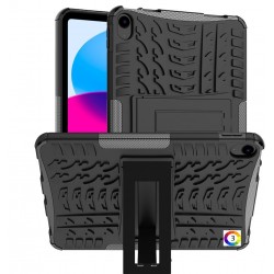 Удароустойчив калъф за Apple iPad (2025) / 10.9 (2022)  с Гумена Текстура и Стойка, TPU+PC - Черен, Червен, Син