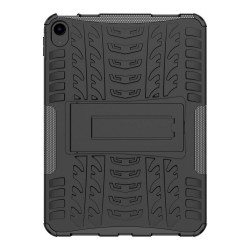 Удароустойчив калъф за Apple iPad (2025) / 10.9 (2022)  с Гумена Текстура и Стойка, TPU+PC - Черен, Червен, Син