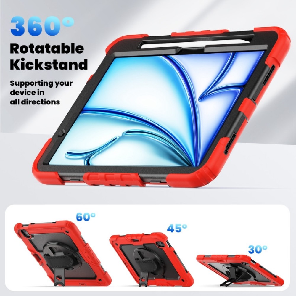 Apple iPad Air 11 2024 Silicone Hybrid PC Tablet Case /Shoulder Strap Удароустойчив Калъф и Протектор
