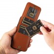 Калъф Тефтер за iPhone 13 Pro Max от PU Кожа + TPU с Портфейл, Халка-Стойка и Скрийн Протектор – Кафяв