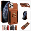 Калъф Тефтер за iPhone 13 Pro Max от PU Кожа + TPU с Портфейл, Халка-Стойка и Скрийн Протектор – Кафяв