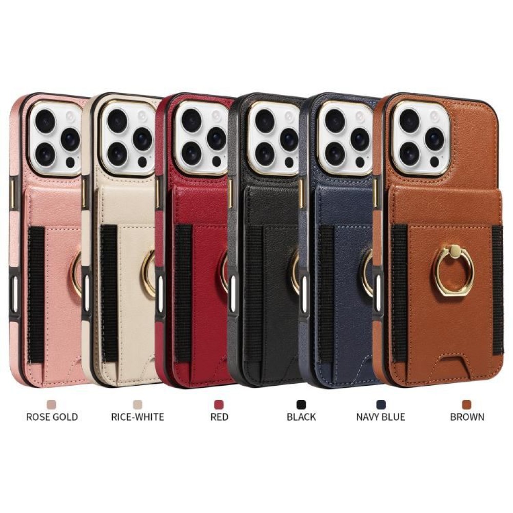 Калъф Тефтер за iPhone 13 Pro Max от PU Кожа + TPU с Портфейл, Халка-Стойка и Скрийн Протектор – Кафяв