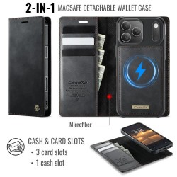 Калъф CaseMe C49 за iPhone 17 Pro Max с MagSafe, Магнитен Сваляем Портфейл, RFID Защита и Скрийн Протектор – 5 цвята