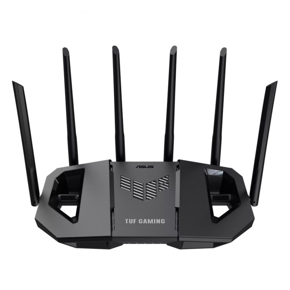 ASUS TUF Gaming BE6500 Wi-Fi 7 Двулентов Рутер с 2.5GbE, 4K-QAM, MLO, Gaming Port и USB 3.2 – 90IG0920-MO9C00