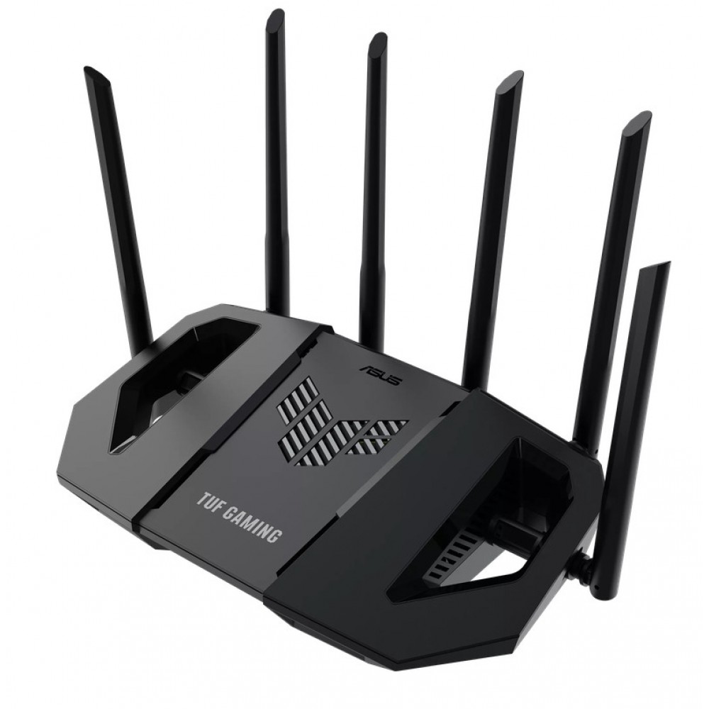 ASUS TUF Gaming BE6500 Wi-Fi 7 Двулентов Рутер с 2.5GbE, 4K-QAM, MLO, Gaming Port и USB 3.2 – 90IG0920-MO9C00