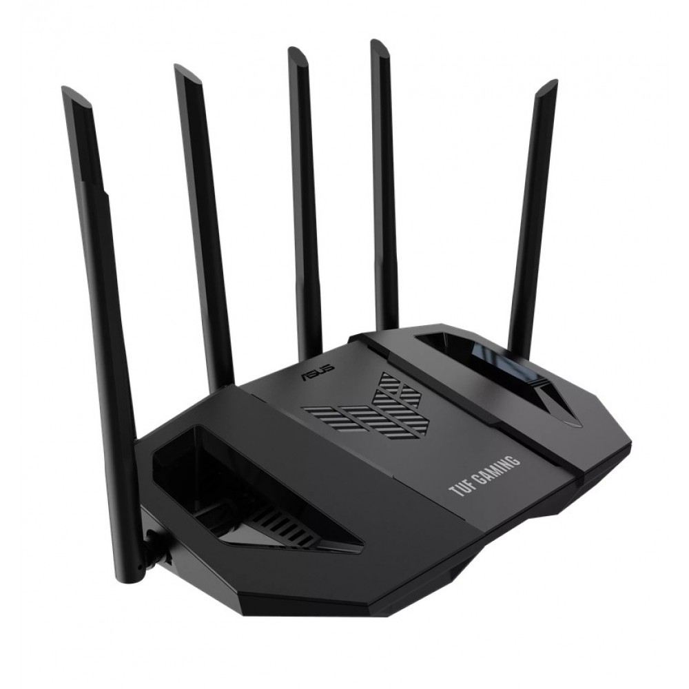 ASUS TUF Gaming BE6500 Wi-Fi 7 Двулентов Рутер с 2.5GbE, 4K-QAM, MLO, Gaming Port и USB 3.2 – 90IG0920-MO9C00