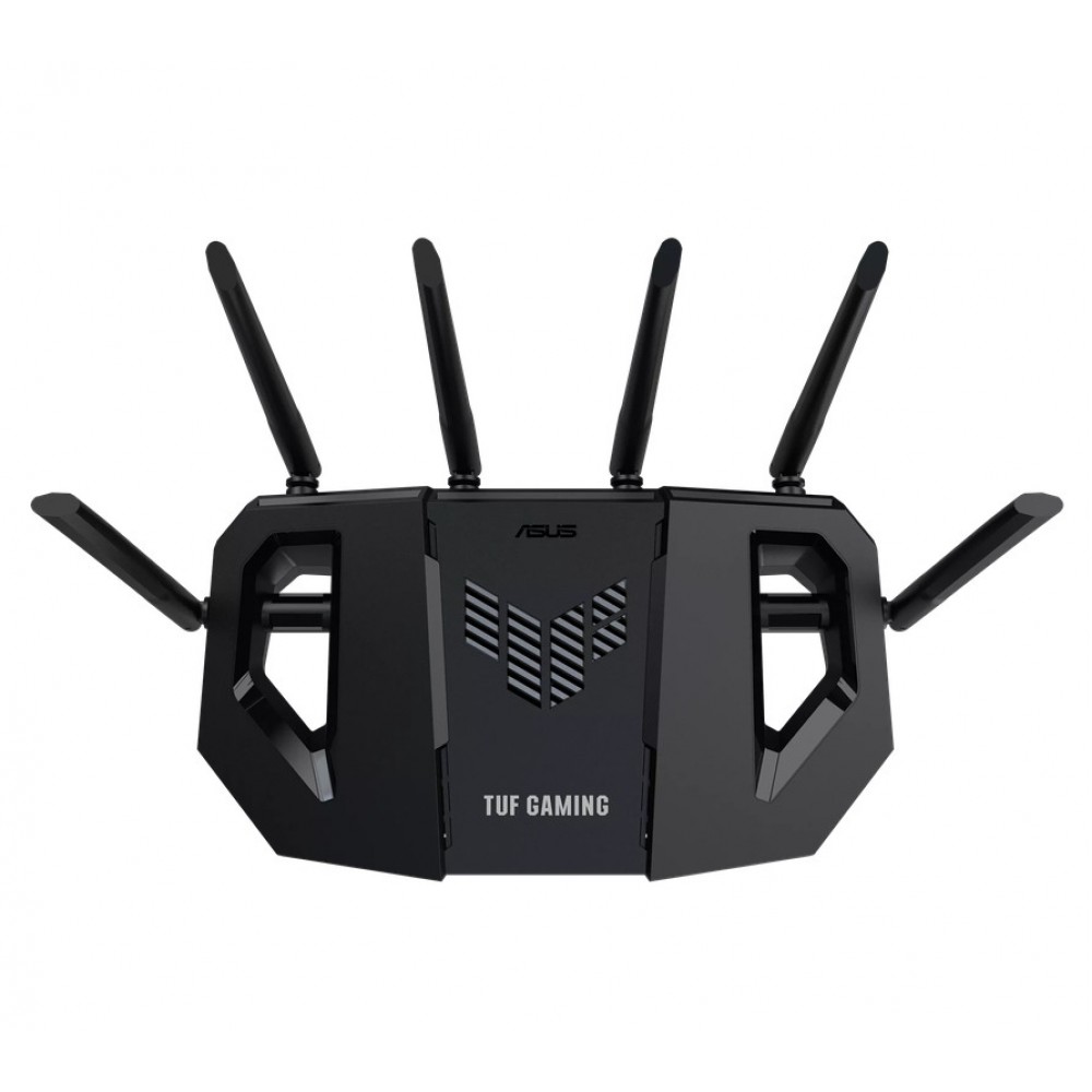 ASUS TUF Gaming BE6500 Wi-Fi 7 Двулентов Рутер с 2.5GbE, 4K-QAM, MLO, Gaming Port и USB 3.2 – 90IG0920-MO9C00