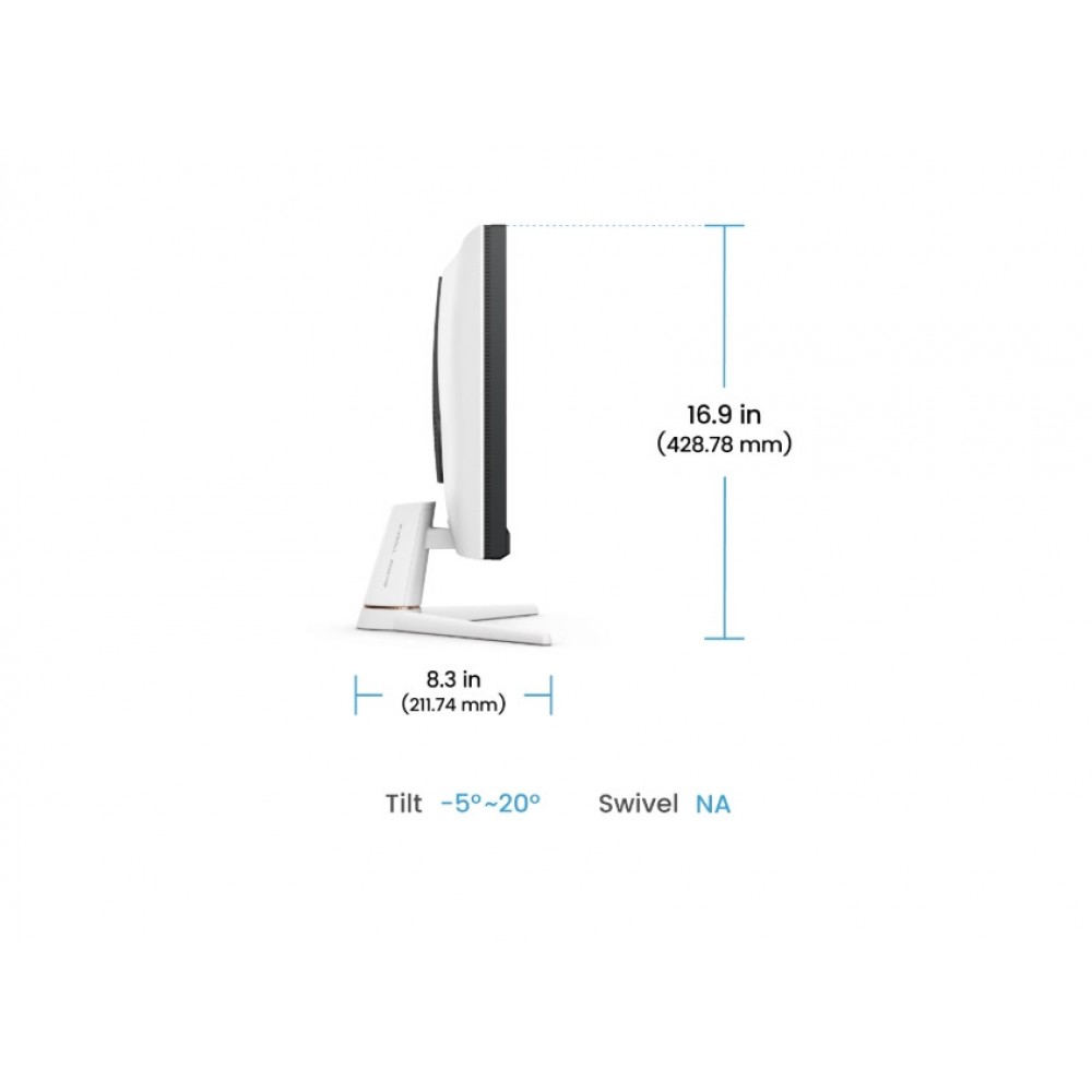 BenQ EX251 MOBIUZ – монитор 25" IPS, 220Hz, 1ms, FreeSync, 400 cd/m², USB-C, 2x2.5W, бял