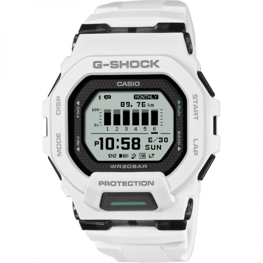 Casio G-Shock GBD-200-7ER Смарт часовник- Бял, Bluetooth, Фитнес сензор, 200м