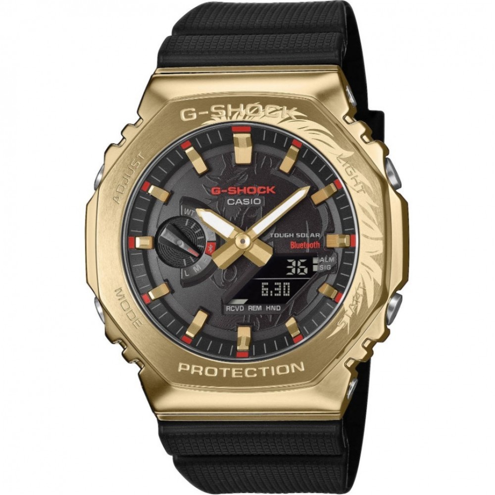 Мъжки Аналогово-Дигитален Часовник Casio G-SHOCK GBM-2100CX-9AER със Стоманен Безел, Bluetooth, Соларно Захранване и Водоустойчивост 200 м