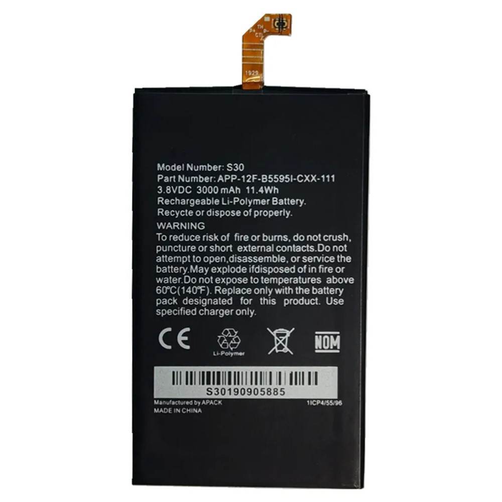 Cat S30 Съвместима Литиево-полимерна Батерия 3.85V / 3000mAh за Cat S30