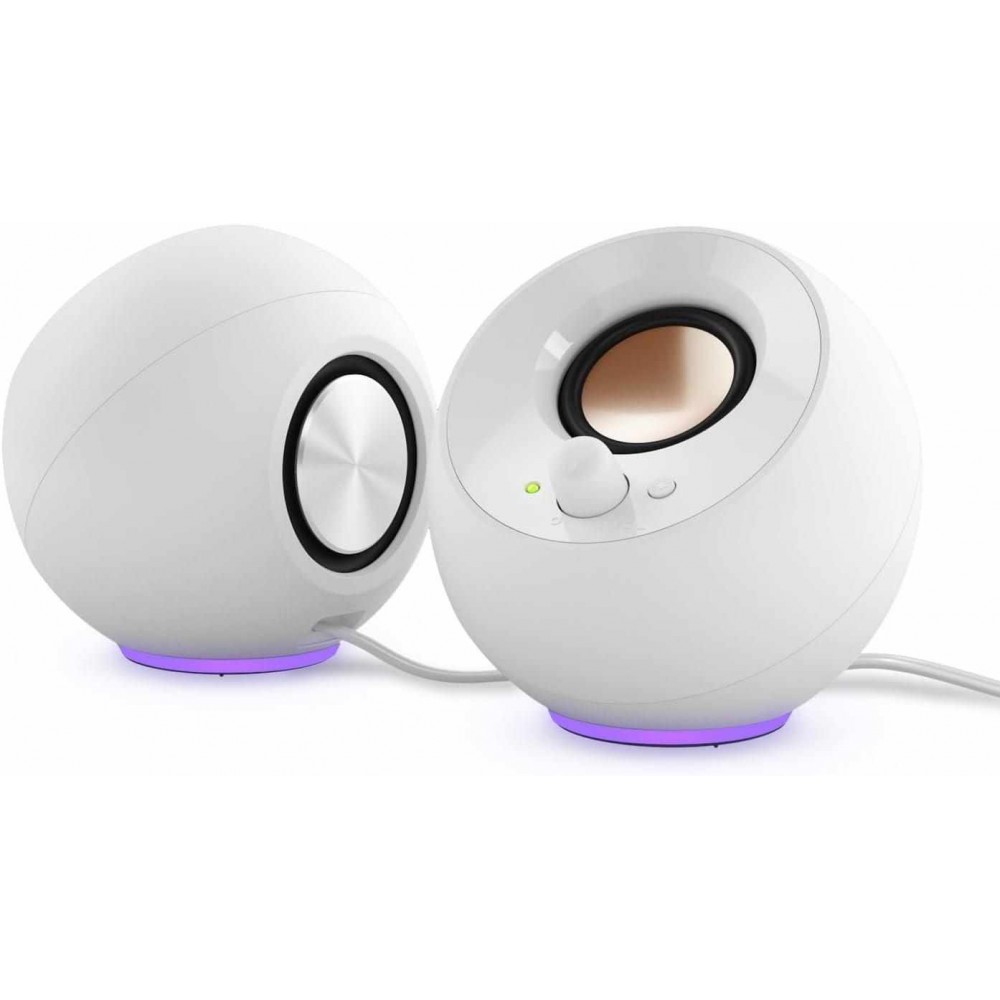 Озвучителна Система Creative Pebble SE 2.0 4.4W RMS RGB USB-C – Бяла