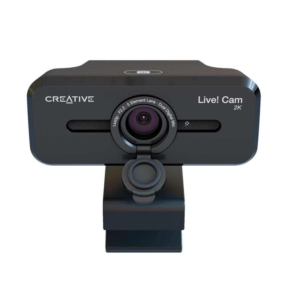Creative Live! Cam Sync V3 2K QHD Уеб Камера с 5 MP Сензор, 4x Digital Zoom и Двойни Микрофони – Черен – CREATIVE-WEB-SYNC-V3