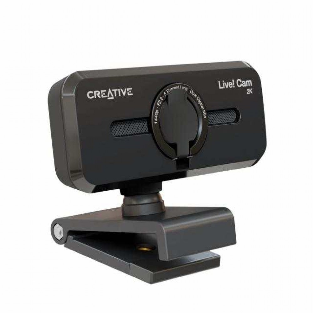Creative Live! Cam Sync V3 2K QHD Уеб Камера с 5 MP Сензор, 4x Digital Zoom и Двойни Микрофони – Черен – CREATIVE-WEB-SYNC-V3