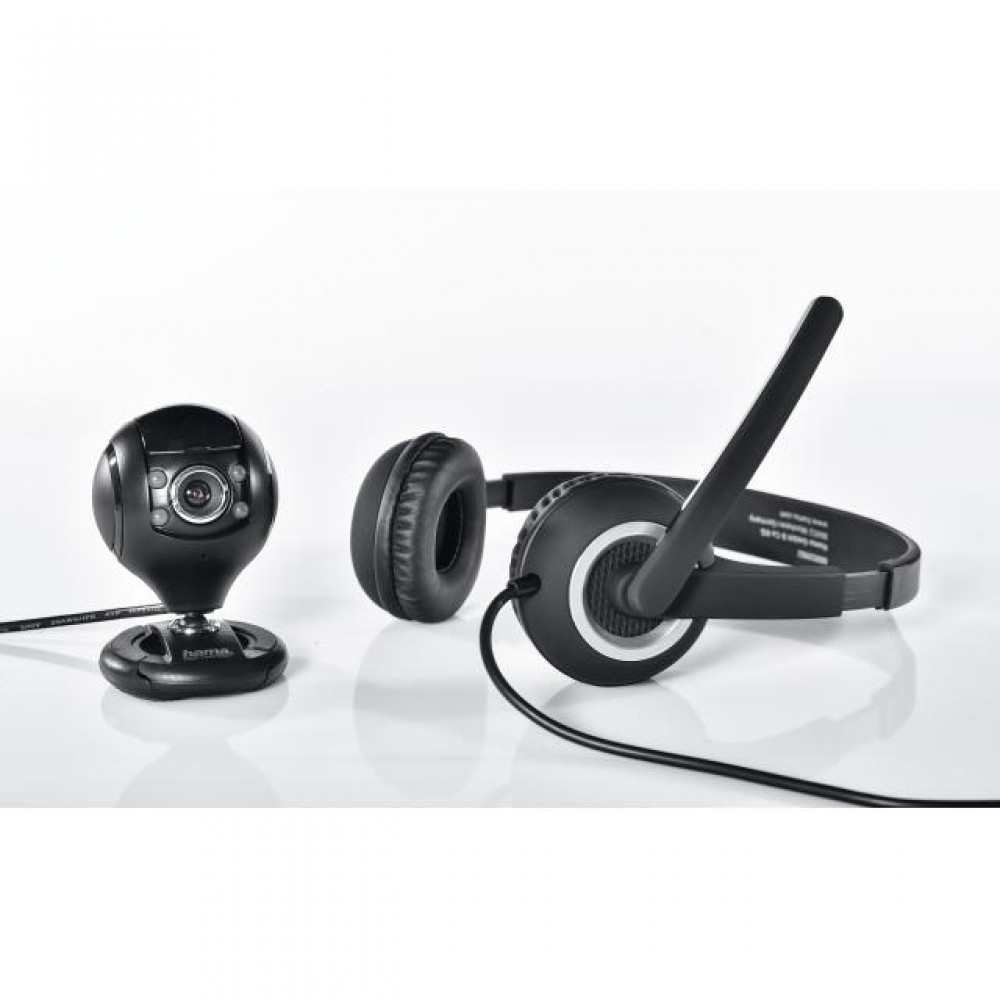 HAMA HS-P150, Слушалки с микрофон, Камера Spy Protect 720P, Черен  Комплект