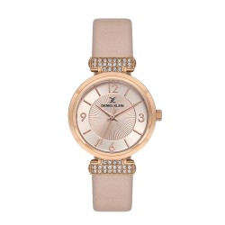 Daniel Klein DK.1.13967-5 – Дамски, Кварц, 40mm, Розова кожа, Кристали, 3 ATM - Premium