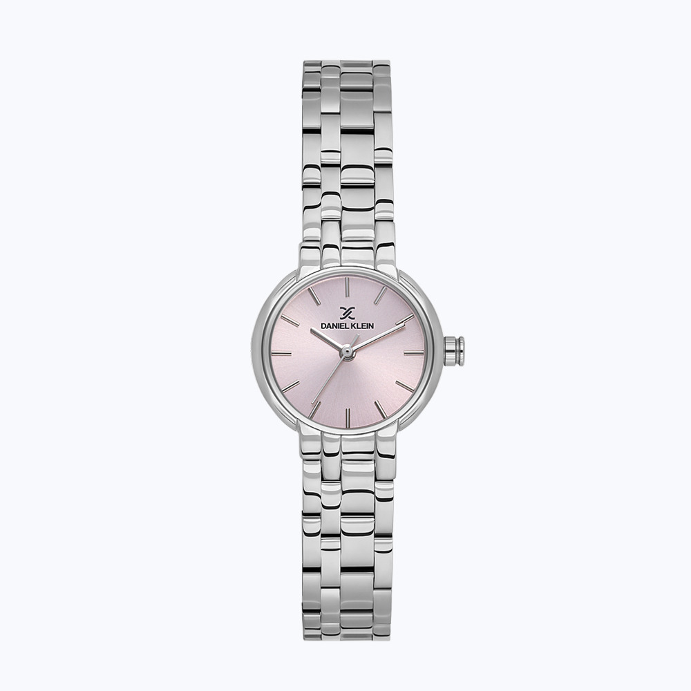 Daniel Klein DK.1.14163-2 – дамски часовник, кварцов, 25 mm, розов, сребриста верижка