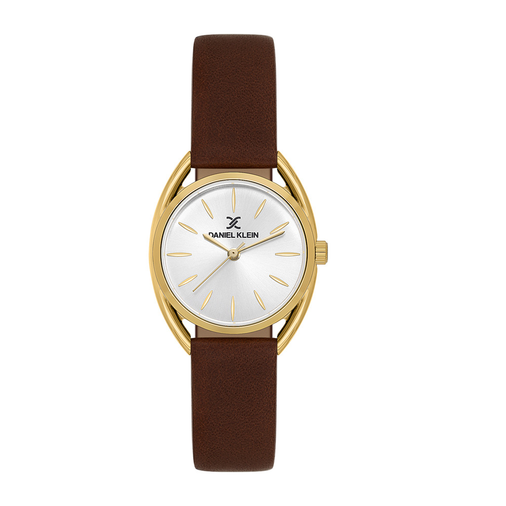 Daniel Klein DK.1.14181-2 – дамски часовник, кварцов, 28 mm, сив, кафява кожа