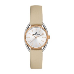 Daniel Klein DK.1.14181-4 – дамски часовник, кварцов, 28 mm, сив, бежова кожа
