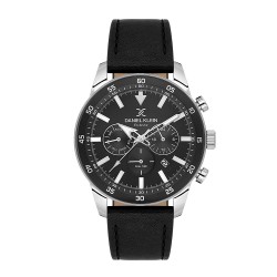Daniel Klein DK.1.14255-1 – Мъжки, Кварц, 44mm, Черна кожа, Дата/ден/2 време, 5 ATM - Exclusive