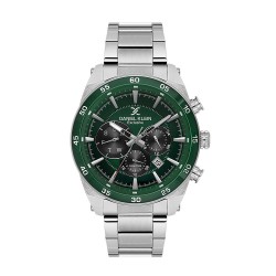 Daniel Klein DK.1.14263-3 – мъжки часовник, кварцов, 45 mm, зелен циферблат, 5 ATM, сребриста стомана