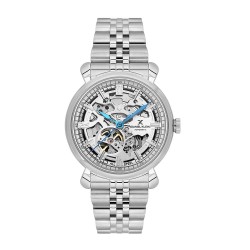 Мъжки Автоматичен Часовник Daniel Klein Skeleton DK.1.14467-1 с Видим Баланс, Стоманена Верижка и Сив Циферблат