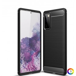 Samsung Galaxy S20 FE 5G Удароустойчив Carbon Fiber Калъф и Протектор