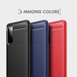 Samsung Galaxy S20 FE 5G Удароустойчив Carbon Fiber Калъф и Протектор