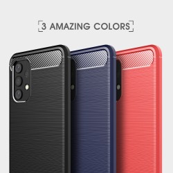 Samsung Galaxy A32 4G Удароустойчив Carbon Fiber Калъф и Протектор