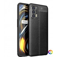 OPPO Realme GT 5G Удароустойчив Litchi Skin Калъф и Протектор