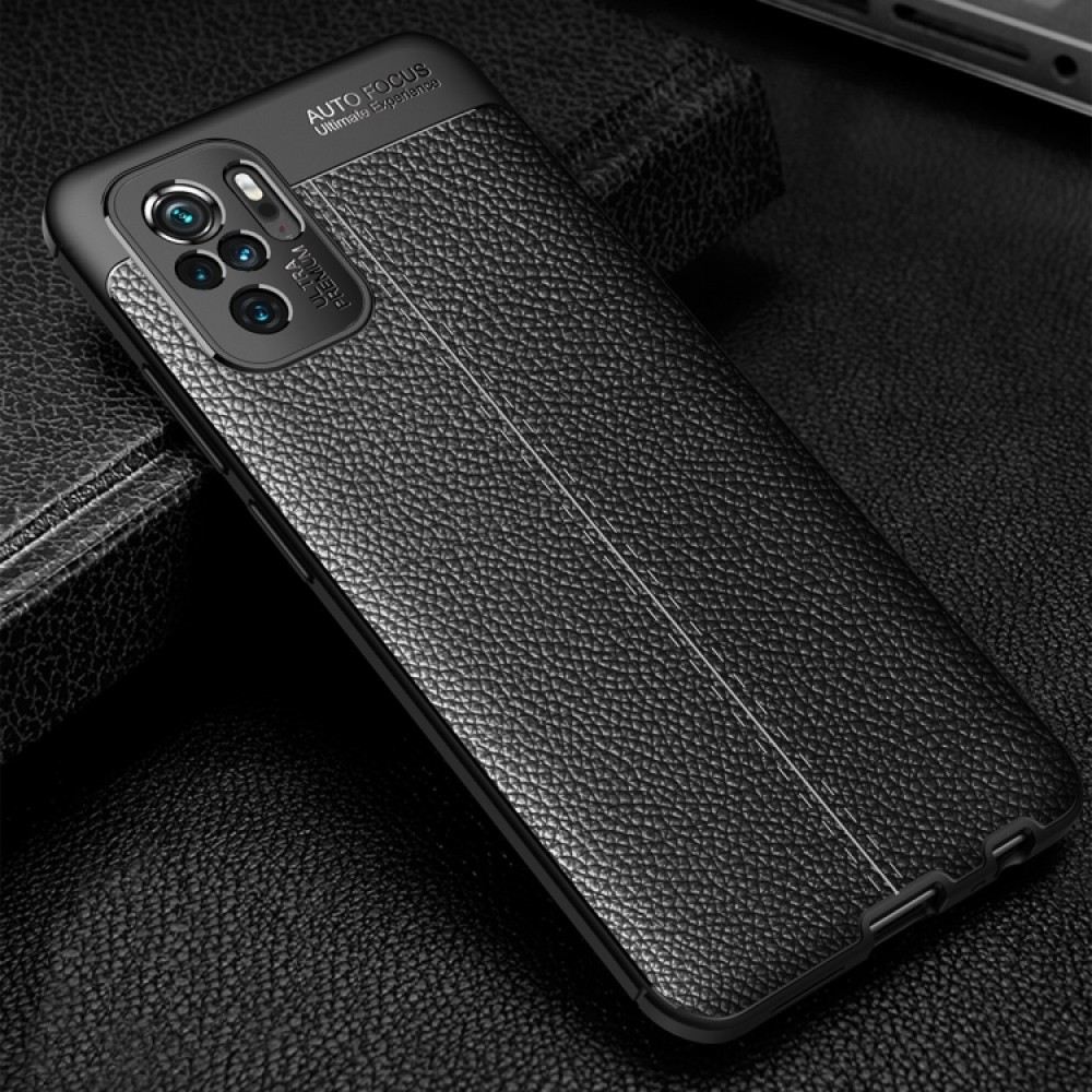 Xiaomi Redmi Note 10 4G / Note 10S Удароустойчив Litchi Skin Калъф и Протектор