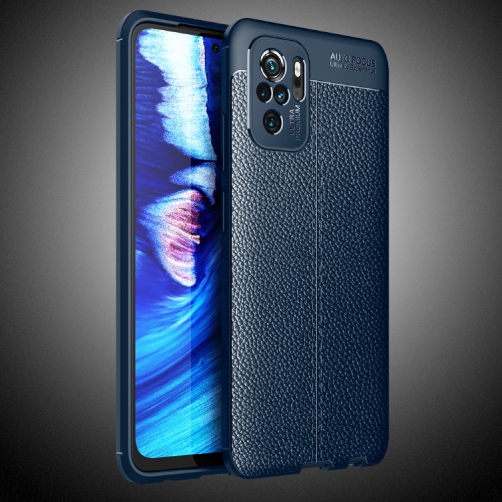 Xiaomi Redmi Note 10 4G / Note 10S Удароустойчив Litchi Skin Калъф и Протектор