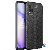 vivo Y33S Удароустойчив Litchi Skin Калъф и Протектор