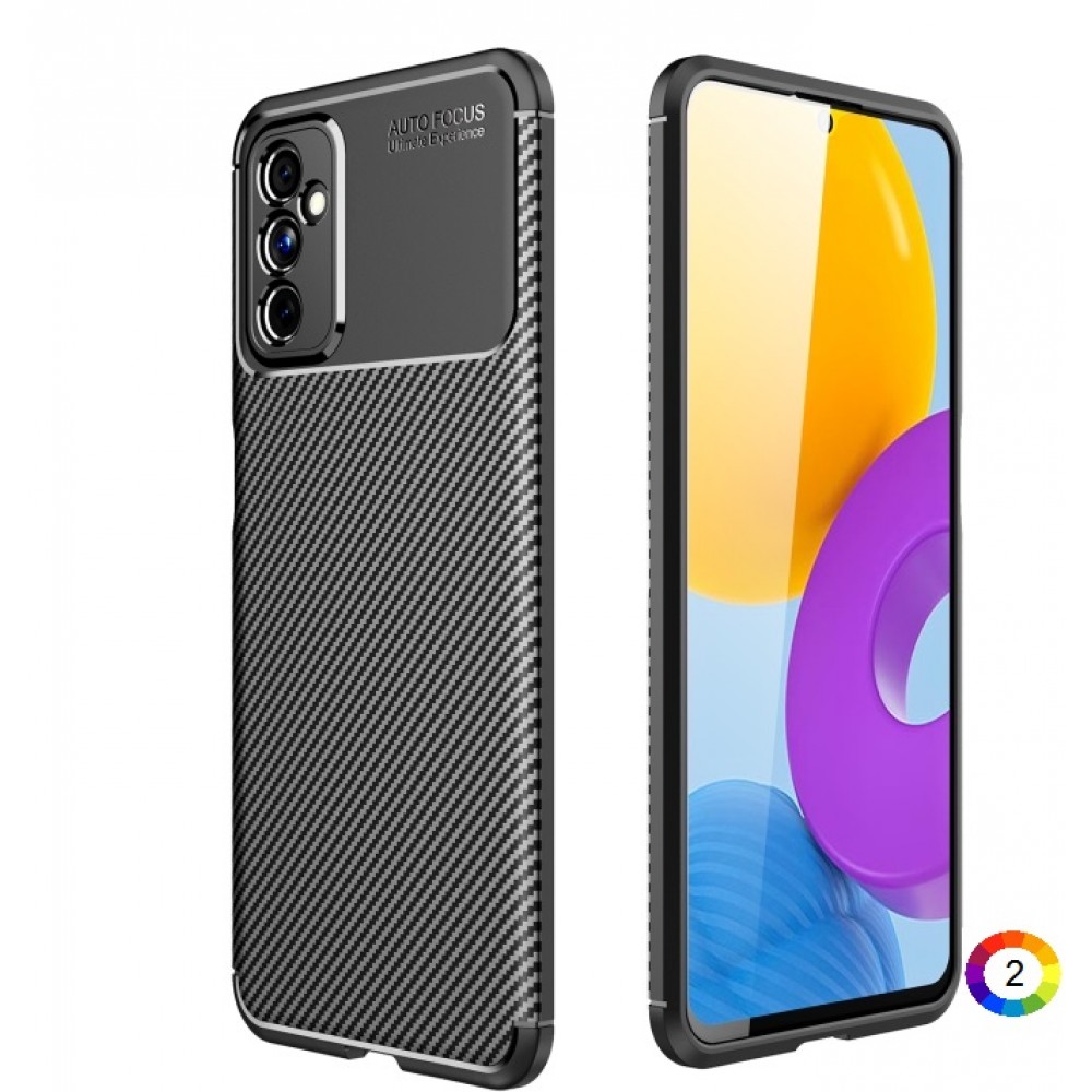 Samsung Galaxy M52 5G Удароустойчив Carbon Fiber Калъф и Протектор