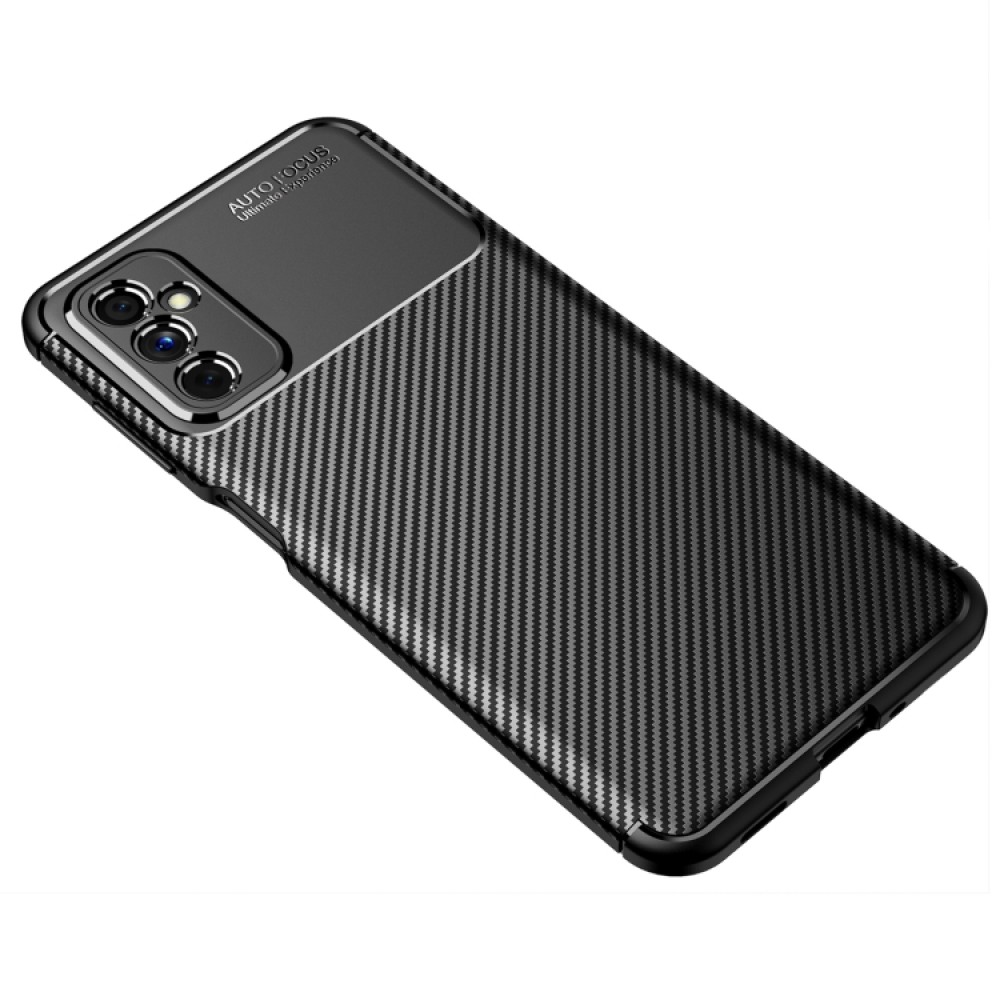 Samsung Galaxy M52 5G Удароустойчив Carbon Fiber Калъф и Протектор