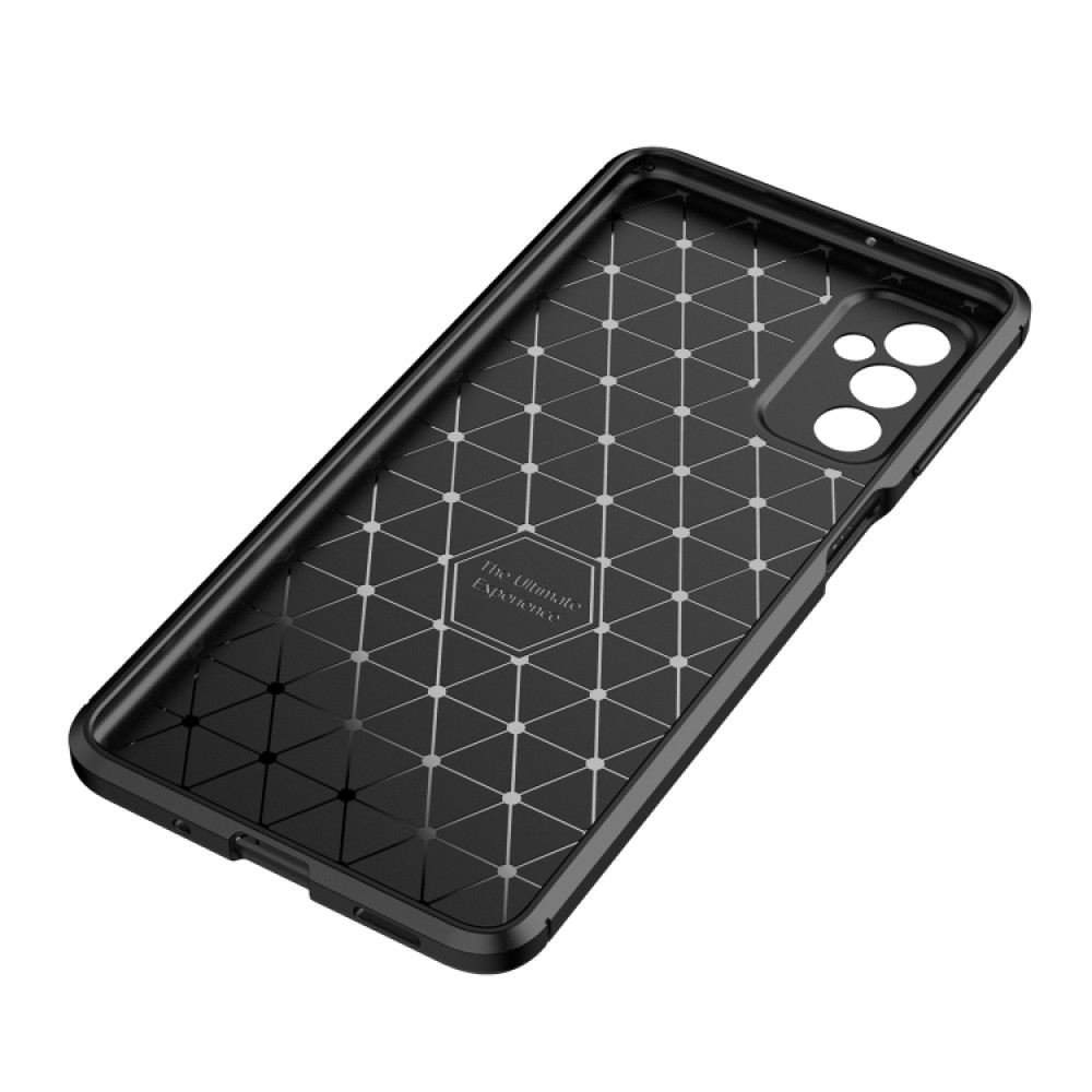 Samsung Galaxy M52 5G Удароустойчив Carbon Fiber Калъф и Протектор