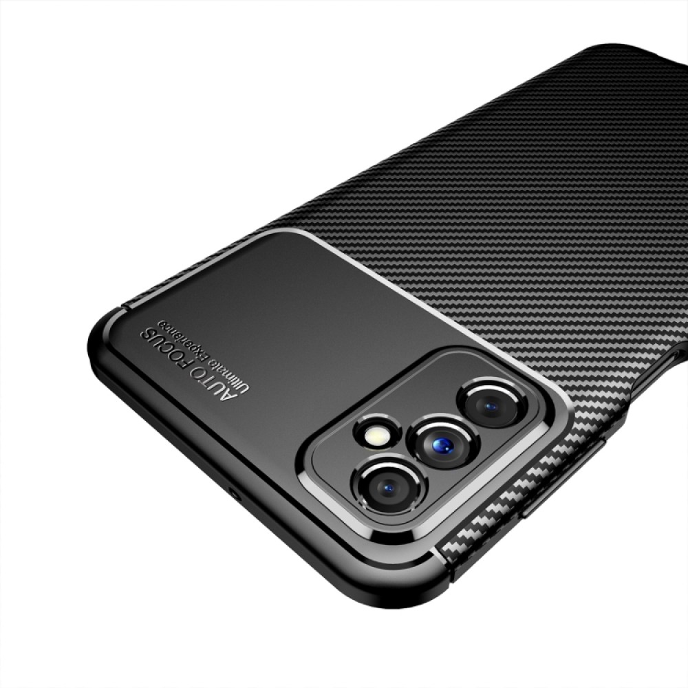 Samsung Galaxy M52 5G Удароустойчив Carbon Fiber Калъф и Протектор