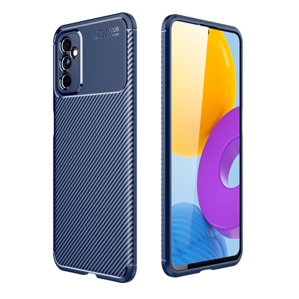 Samsung Galaxy M52 5G Удароустойчив Carbon Fiber Калъф и Протектор