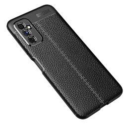 Samsung Galaxy M52 5G Удароустойчив Litchi Skin Калъф и Протектор